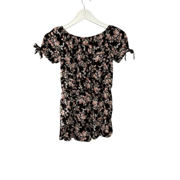Zoe & Rose by Band of Gypsies girl’s black floral romper - L - Picture 4 of 8